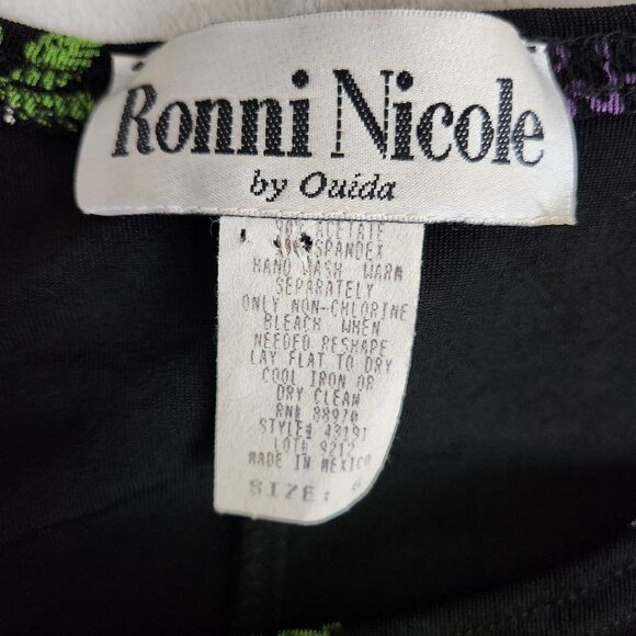 Slinky‎ Dress Ronni Nicole Women Size 6 Beach Summer Palm Tree Print Sleeveless - Picture 7 of 15